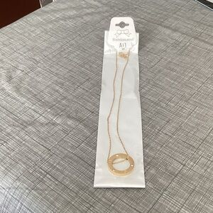 Gold Necklace with Circular Pendant